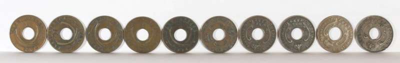 British East Africa 1c King George V coins - set of ten