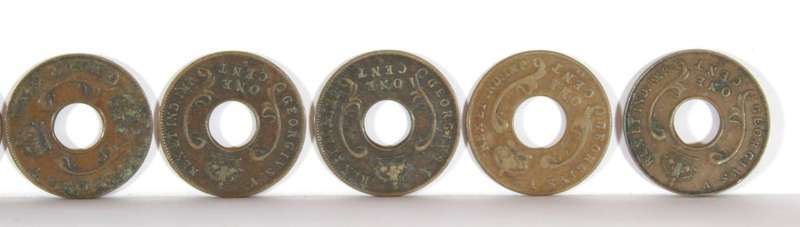 British East Africa 1c King George V coins - set of ten