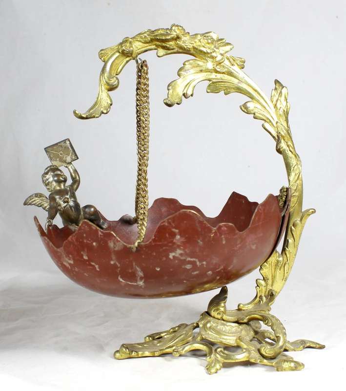 Brass hanging bowl with Cherub