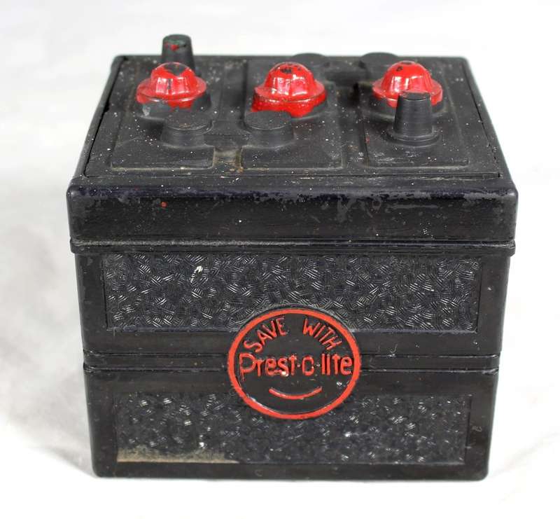 Vintage prestolite battery - salesman sample desk organizer