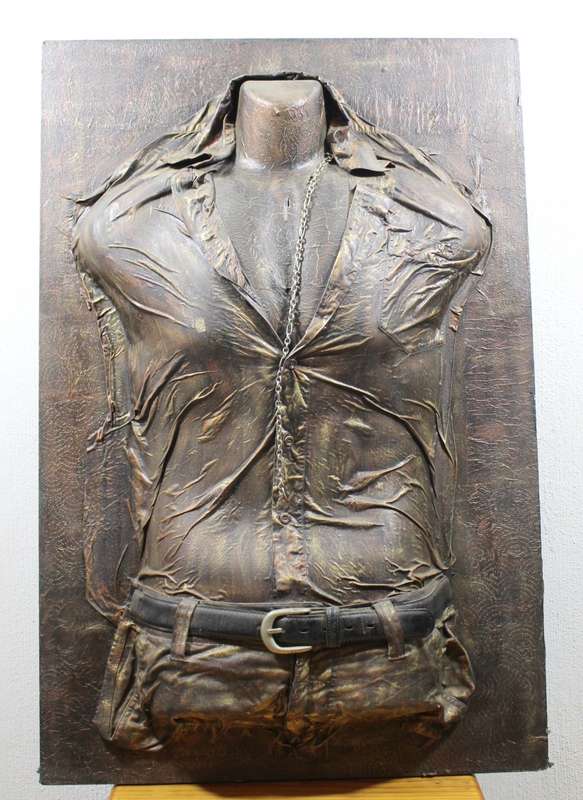 Paper mache man`s bust