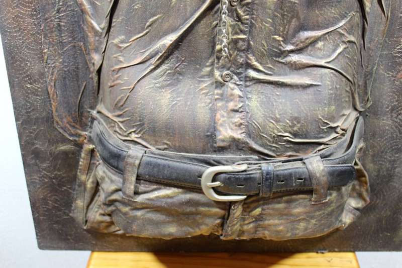 Paper mache man`s bust