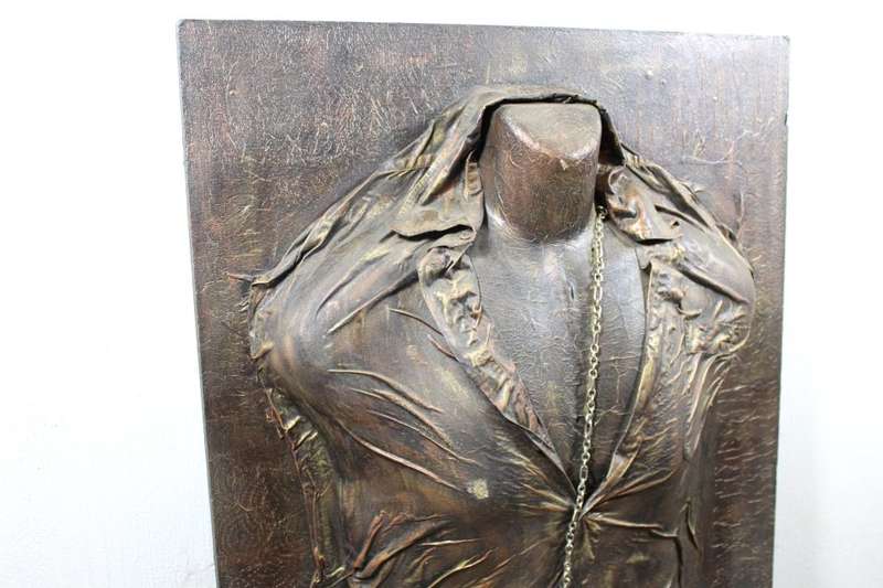 Paper mache man`s bust