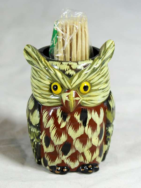 Owl toothpick holder