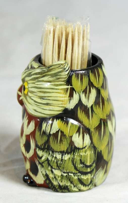 Owl toothpick holder