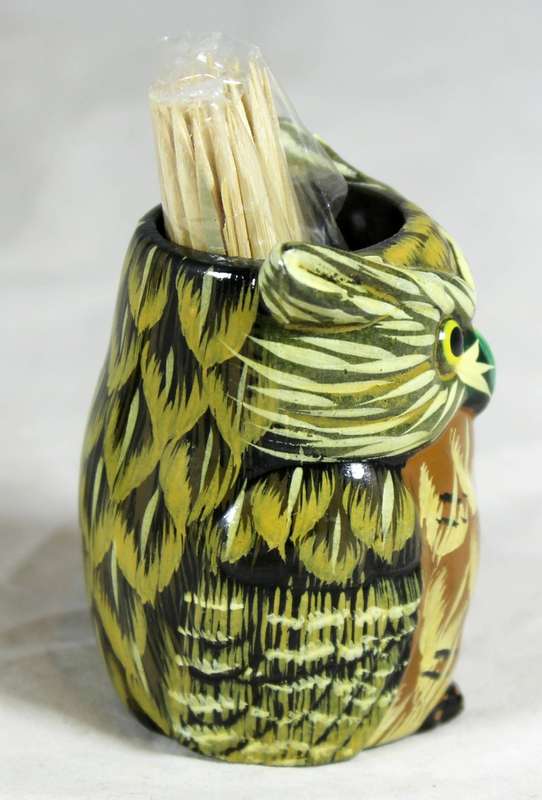 Owl toothpick holder