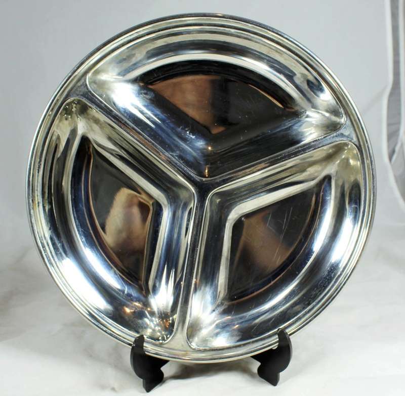 Stainless steel - three division snack tray