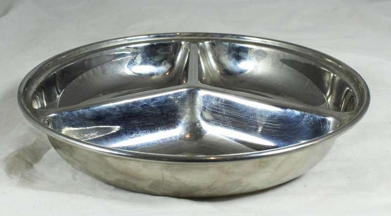 Stainless steel - three division snack tray