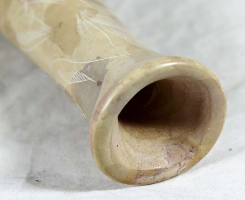 Fluted stone vase