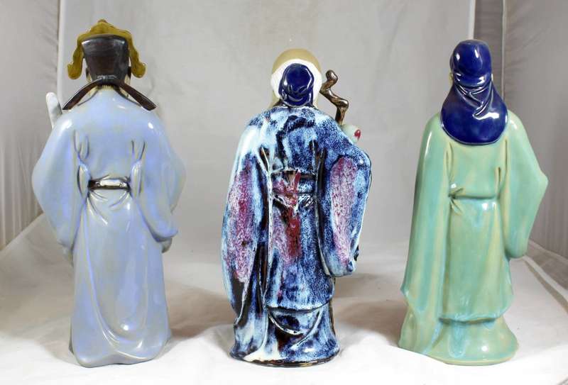 Chinese Immortal trio mud men set - Fu, Lu and Shou