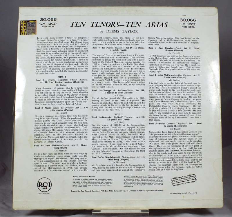 Ten Tenors - ten arias - RCA
