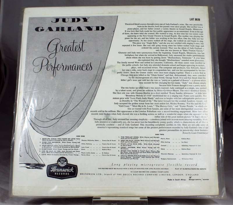 Judy Garland - Greatest Performances - Brunswick - An old beauty! - Bid Now!!!
