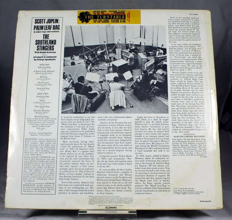 Scott Joplin - palm leaf rag - capital 1974