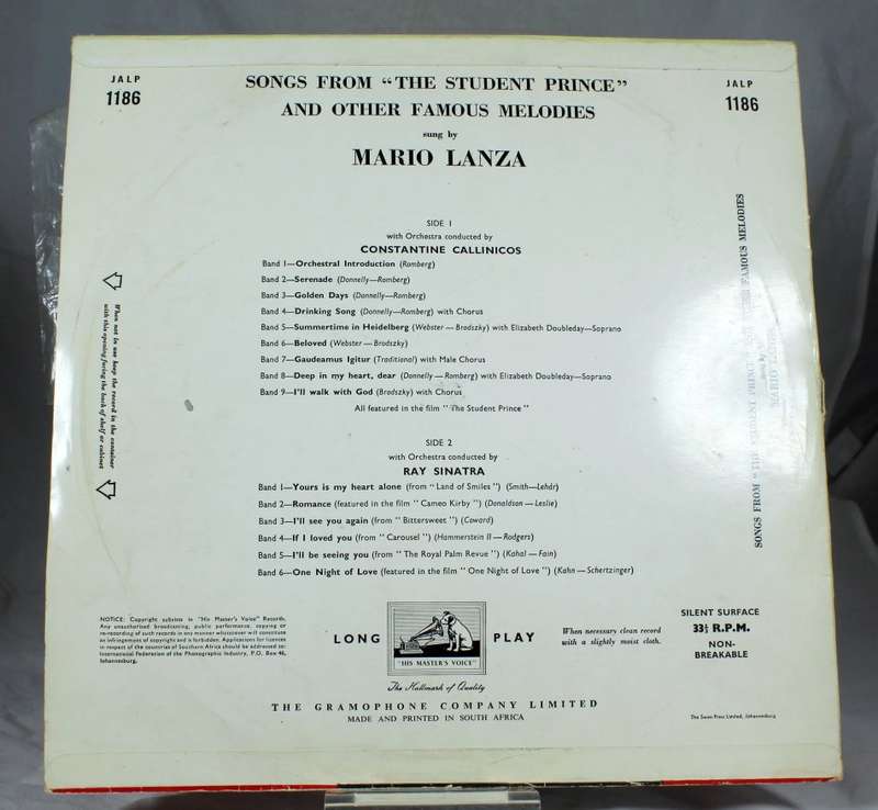 Mario Lanza - the student prince - his masters voice