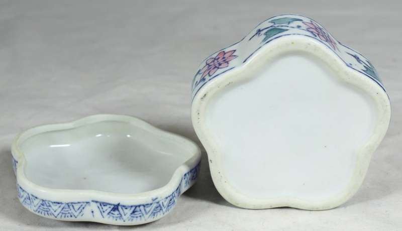 Porcelain Trinket Holder - Purple With Flowers - Beautiful!