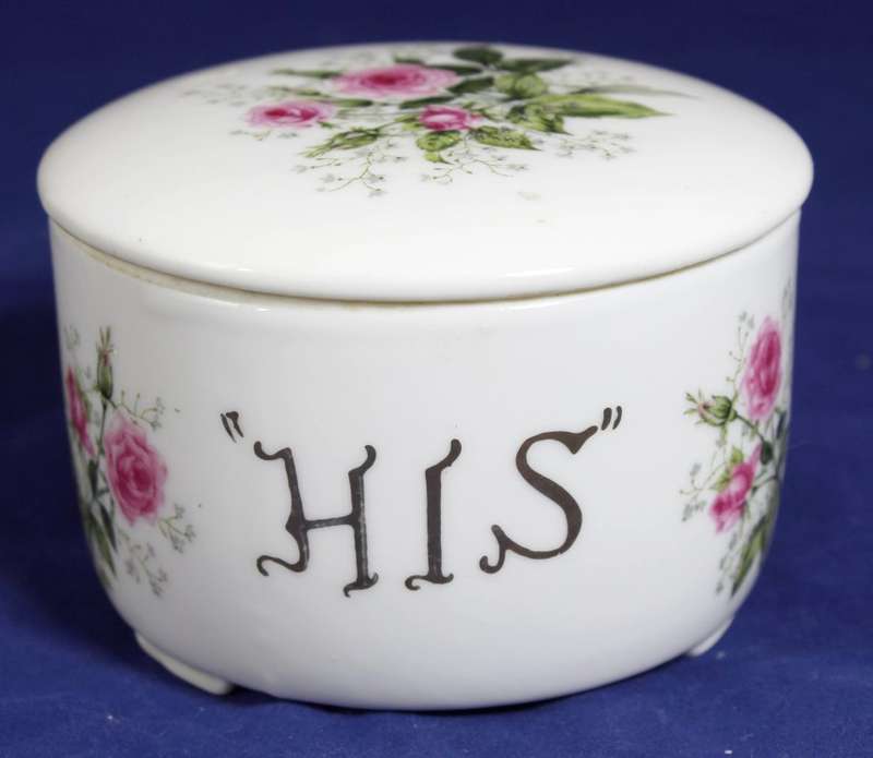 Royal Avon - HIS - Lidded Holder with Pink Roses - Beautiful!