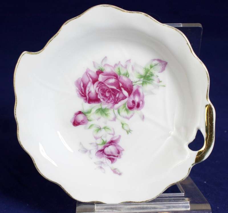 Trinket Bowl - Roses With Gold Trim - Gorgeous!