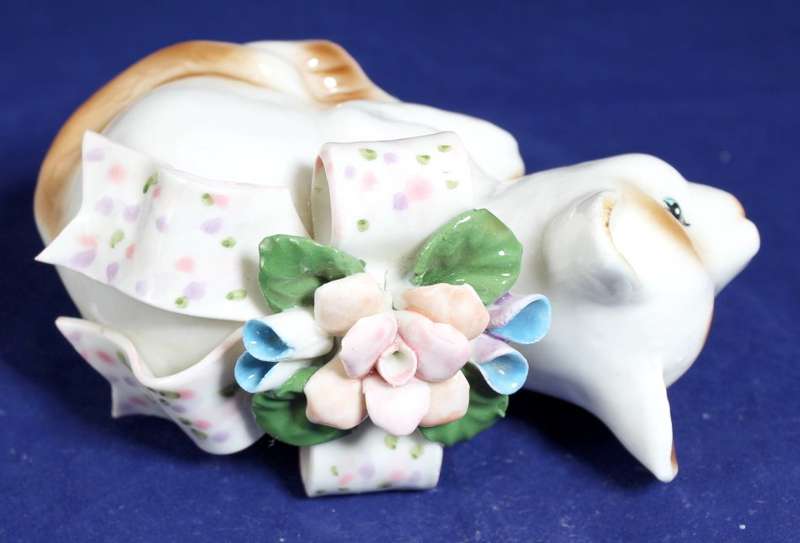 Cat with floral bow