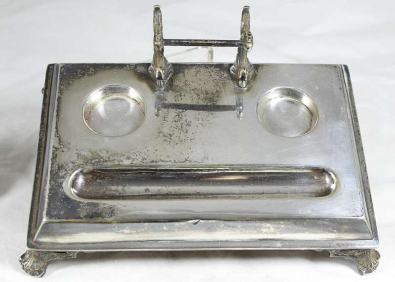 Antique inkwell set - Silver plated