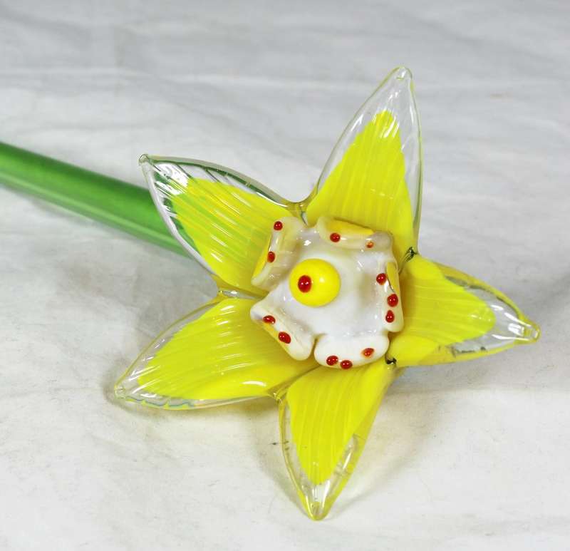 Murano - Glass Flower - Yellow Flower - Gorgeous! - Bid Now!!!