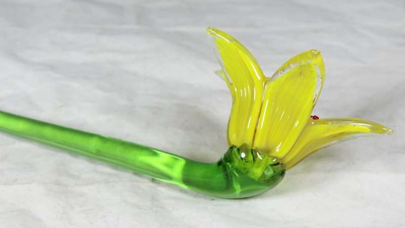 Murano - Glass Flower - Yellow Flower - Gorgeous! - Bid Now!!!