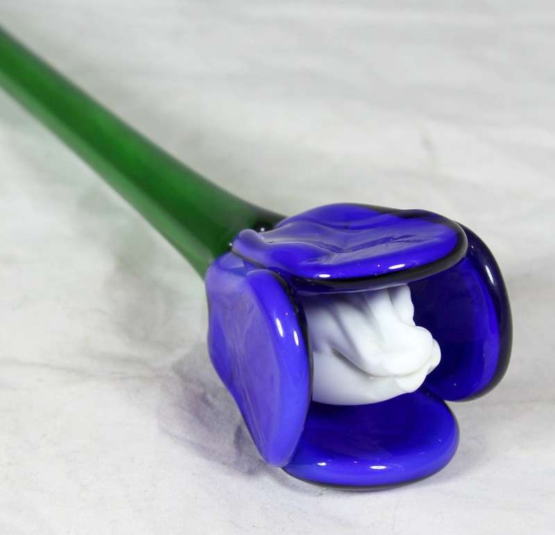 Murano - Glass Flower - Blue Tulip - Gorgeous! - Bid Now!!!