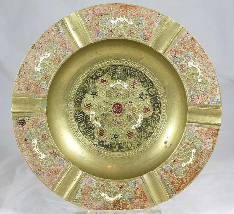 Large Embossed - Bronze - Ashtray - Gorgeous!