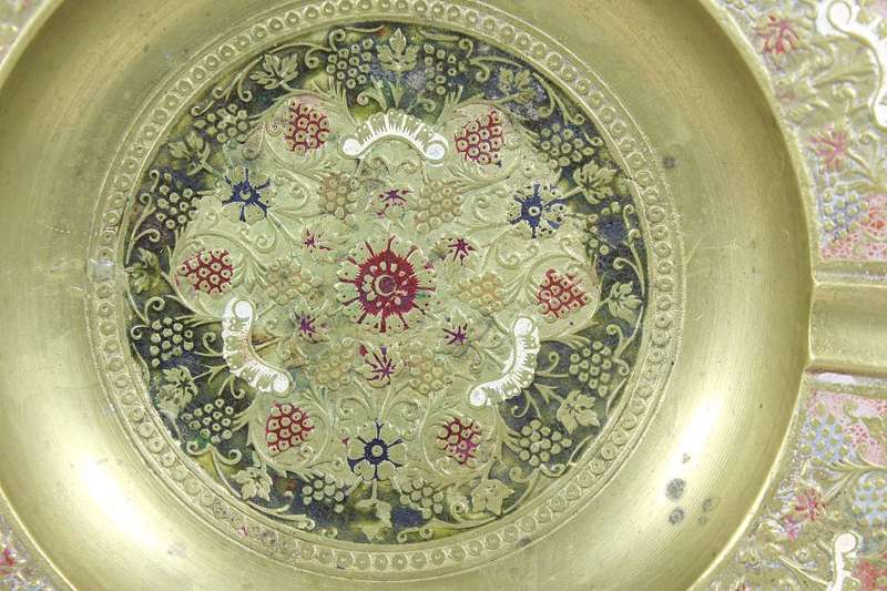 Large Embossed - Bronze - Ashtray - Gorgeous!