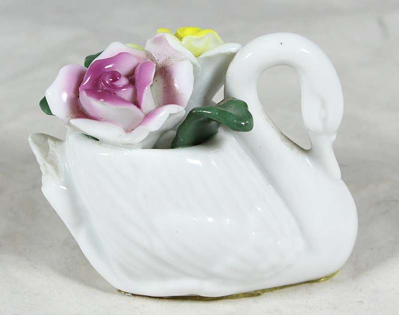 Swan with flowers
