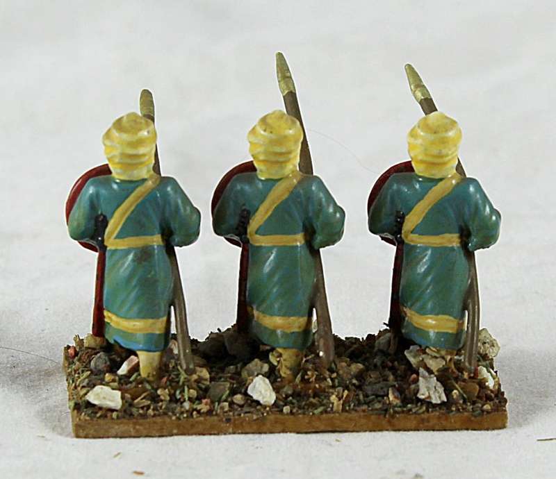 Lead figurines - three Arabian foot soldiers