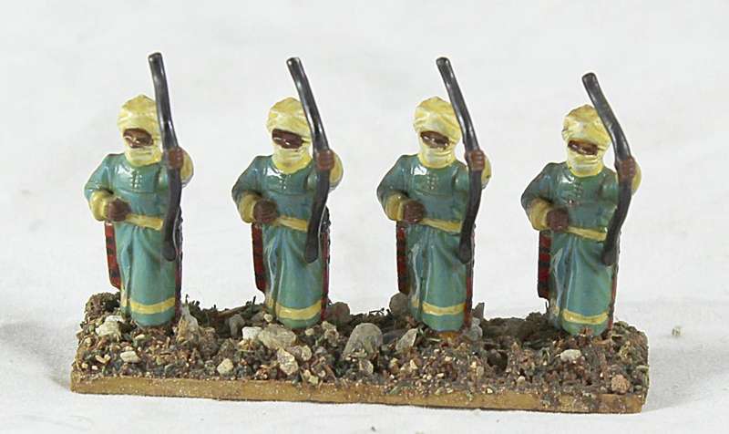 Lead figurines - four Arabian archers