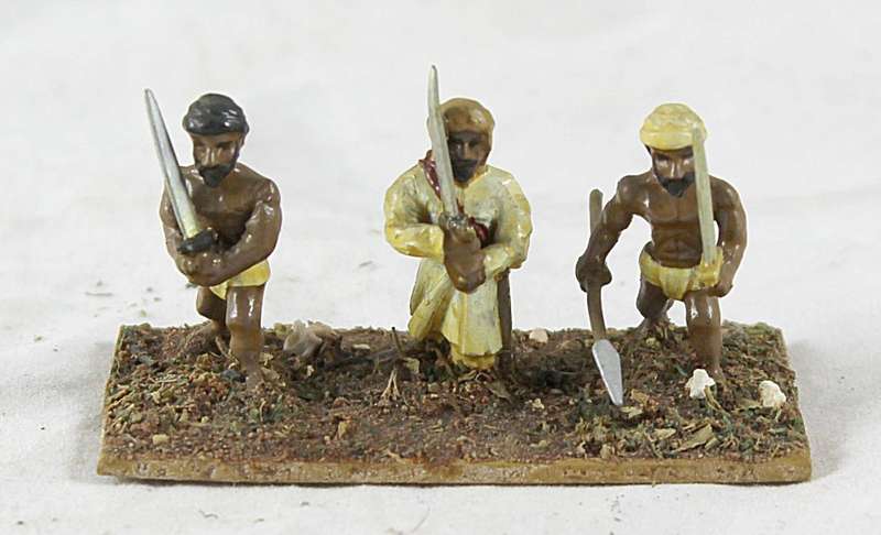 Lead figurine - three Eastern foot soldiers