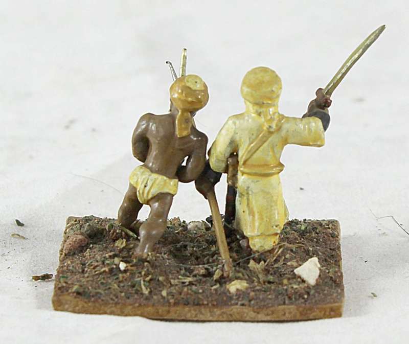 Lead figurine - pair of Eastern foot soldiers