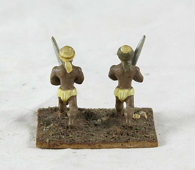 Lead figurine - pair of Eastern foot soldiers