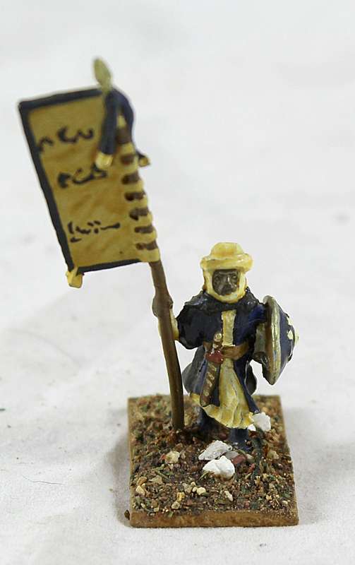 Lead figurine - Eastern foot soldier with a flag