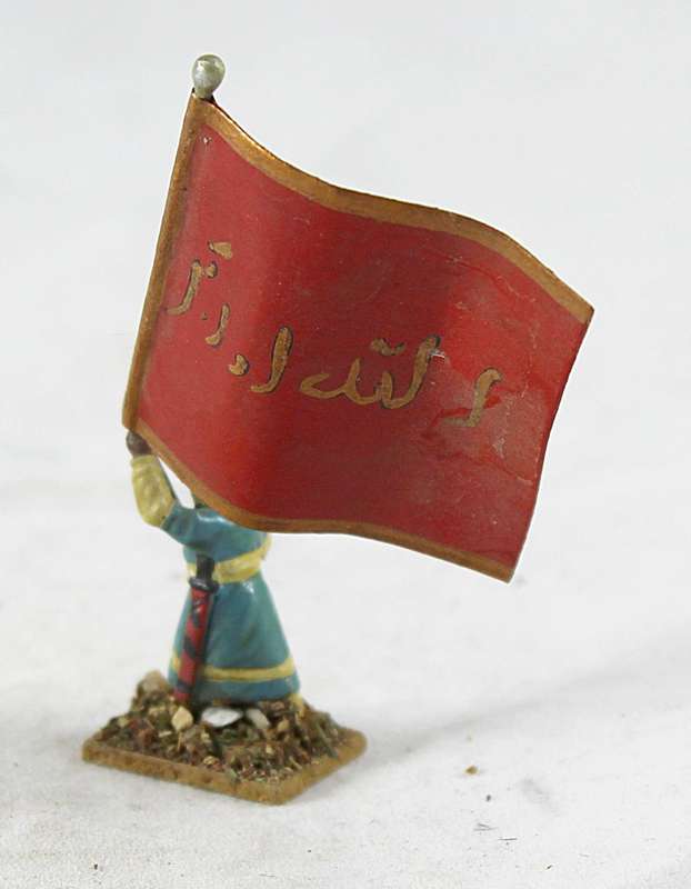 Lead figurine - Arabian flag carrier and warrior