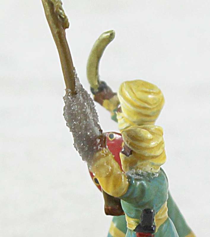 Lead figurine - Arabian flag carrier and warrior