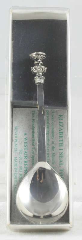 Souvenir spoon - Elizabeth seal top spoon silver plated