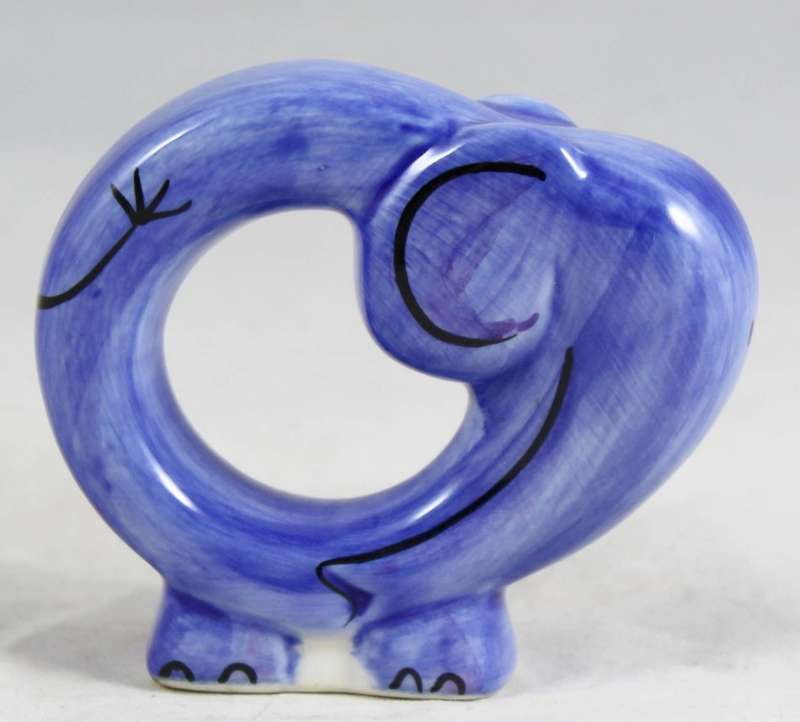 Porcelain elephant napkin ring