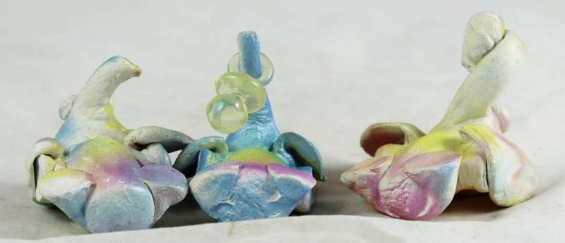 Trio - funky painted elephants