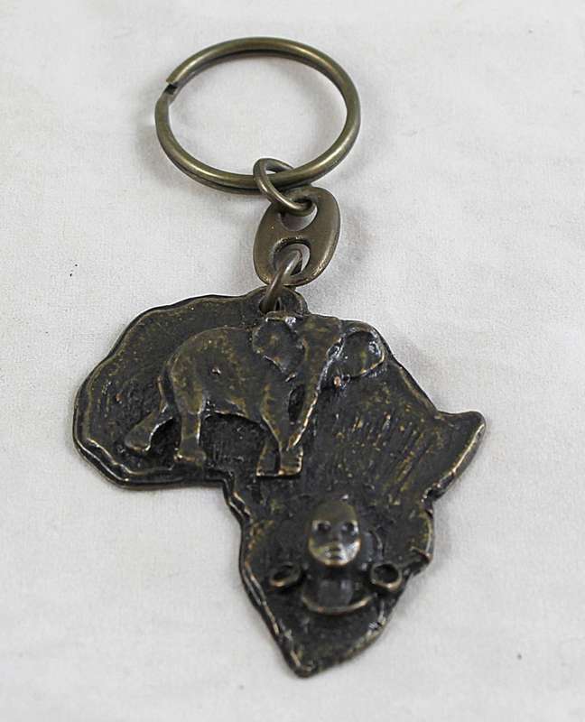 Map of Africa - embossed elephant keyring