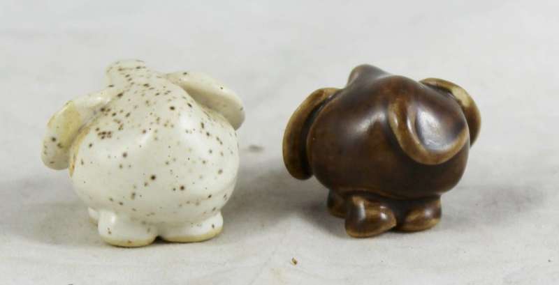 Pair miniature funky elephants