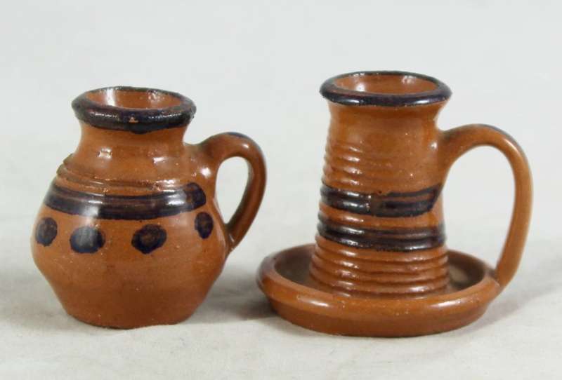 Miniature Jugs - Brown - Pair - Beautiful! - Bid Now!!!