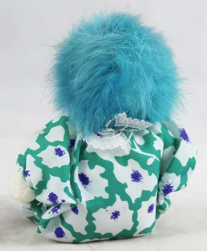 Clown with blue afro