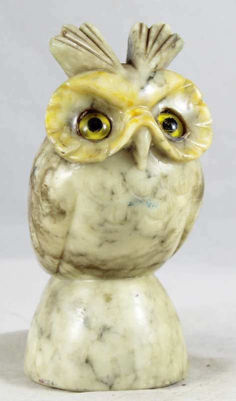 Genuine alabaster stone - carved owl