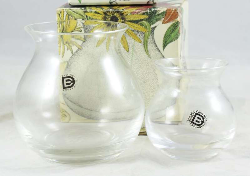 Set of two small glass vases