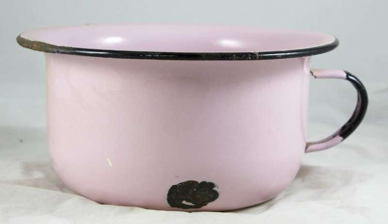 Chamber Pot - Pink Enamel - Beautiful! - Bid Now!!!