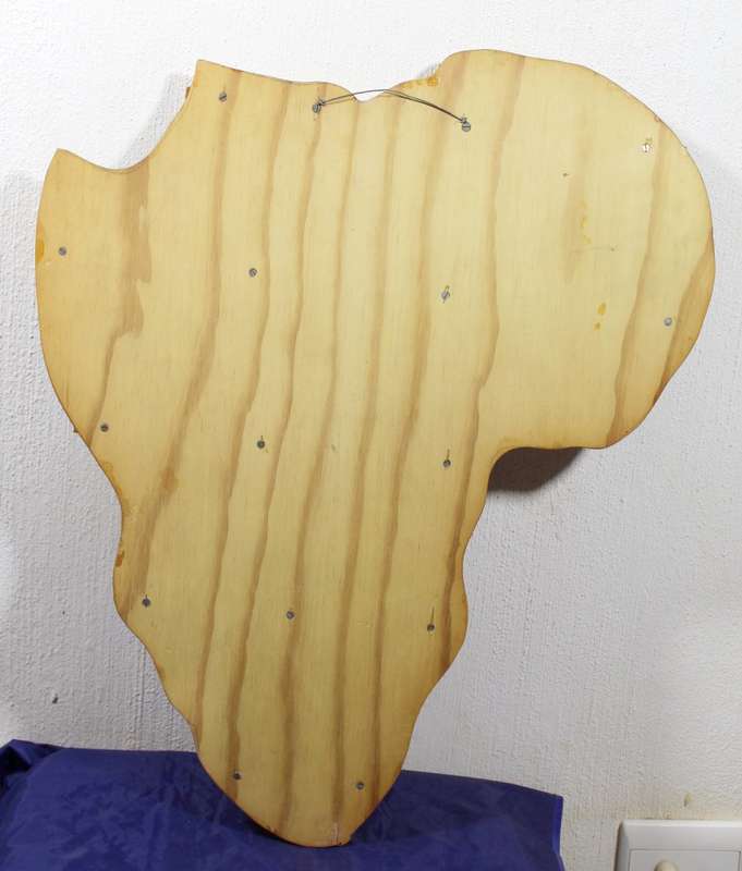 Wooden Africa shaped spoon rack - 79 spoon places