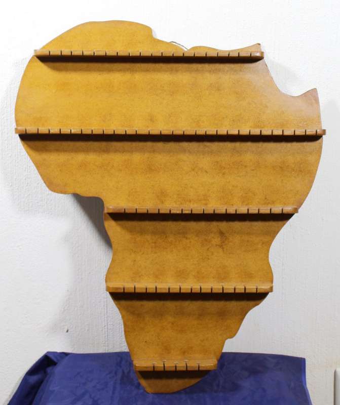 Wooden Africa shaped spoon rack - 79 spoon places