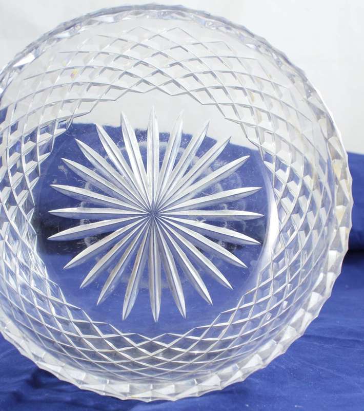 Crystal cut glass - bowl & seven serving bowls